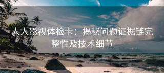 人人影视体检卡：揭秘问题证据链完整性及技术细节